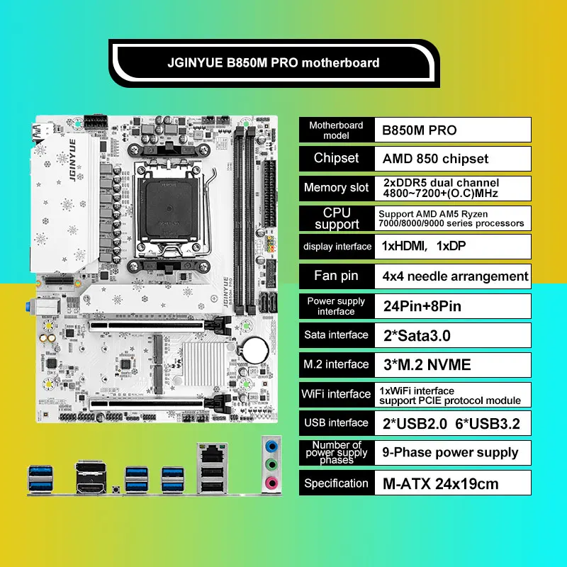 JGINYUE B850M Pro Motherboard  - Ddr5 6000Mhz 评论和价格